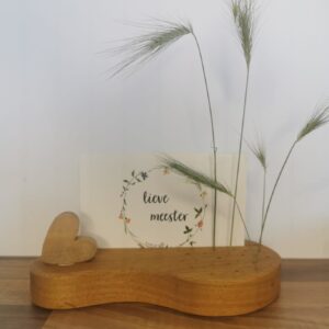 Juffencadeau kaartenhouder met hartje Eiken