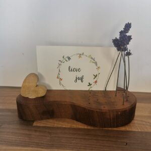 Juffencadeau kaartenhouder met hartje Palissander