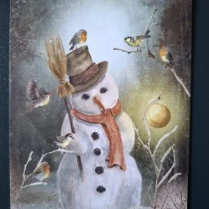 kaart A6 enchanted snowman Iris  Esther
